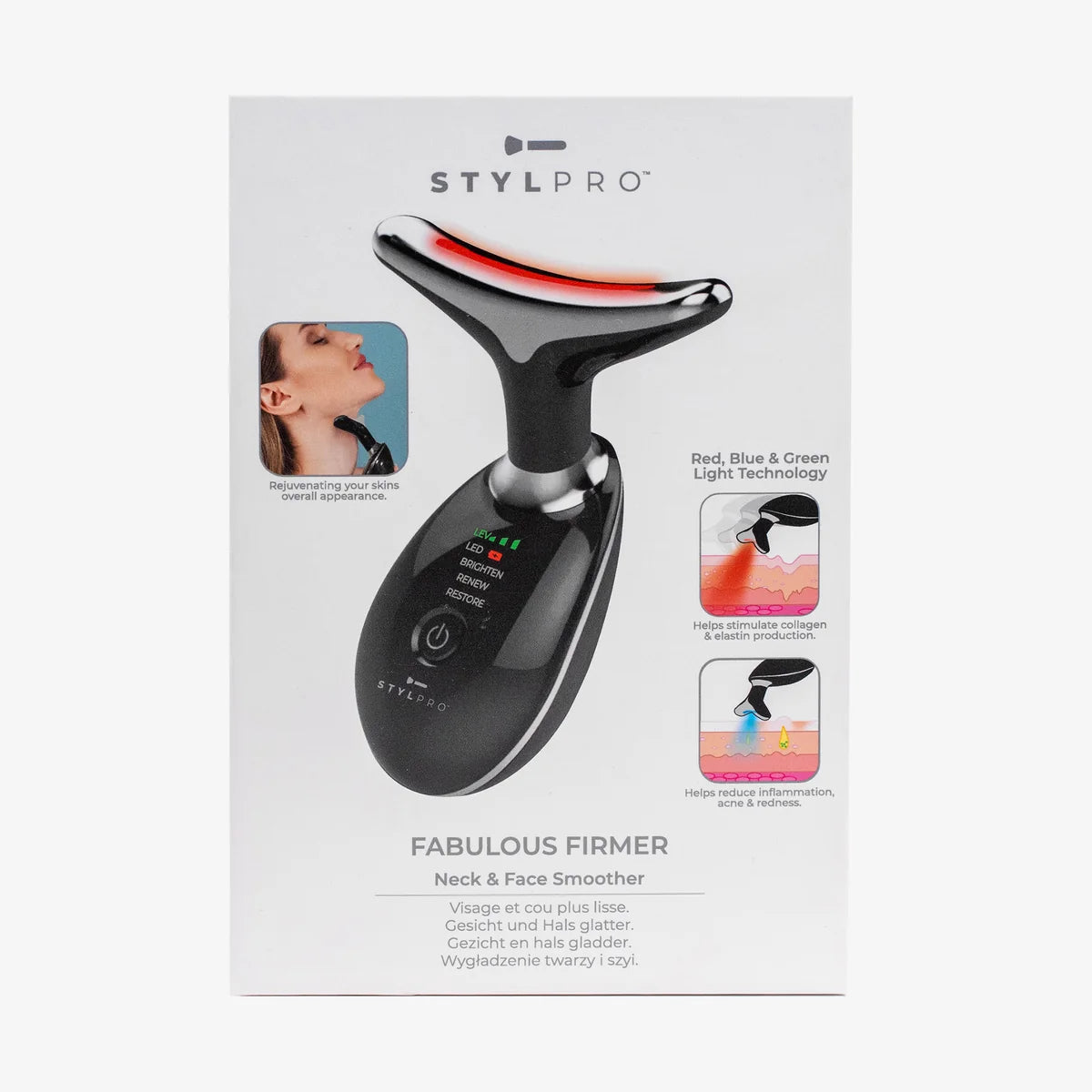 Stylpro Firmer Neck & Face Smoother + Dr.Melaxin Cactox V-Up Mask Set