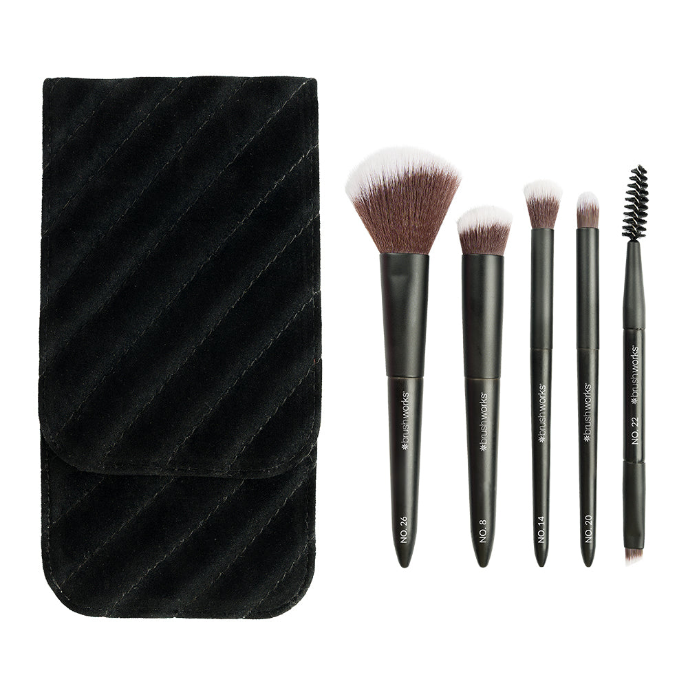 Brushworks Mini Travel Face And Eye Brush Set