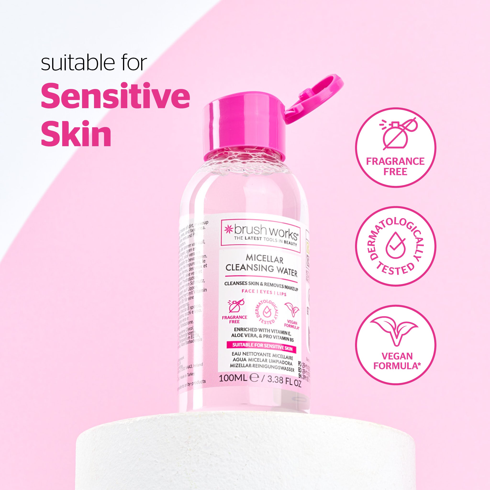 Brushworks Micellar Cleansing Water 100ml (Travel Size)