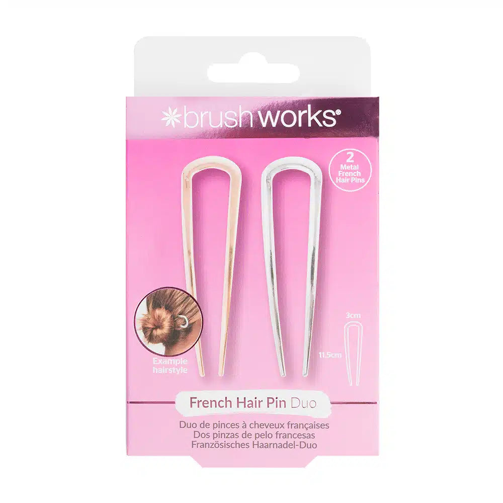 Brushworks French Hair Pin Duo Gold & Silver 2 pcs