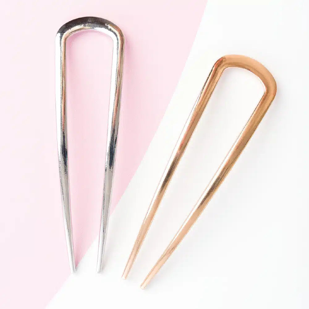 Brushworks French Hair Pin Duo Gold & Silver 2 pcs