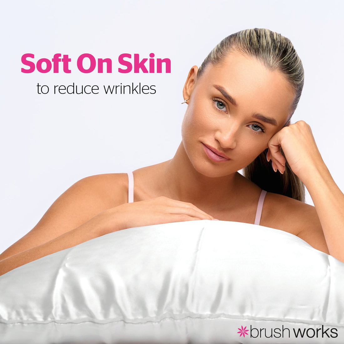 Brushworks Luxe Satin Pillowcase White