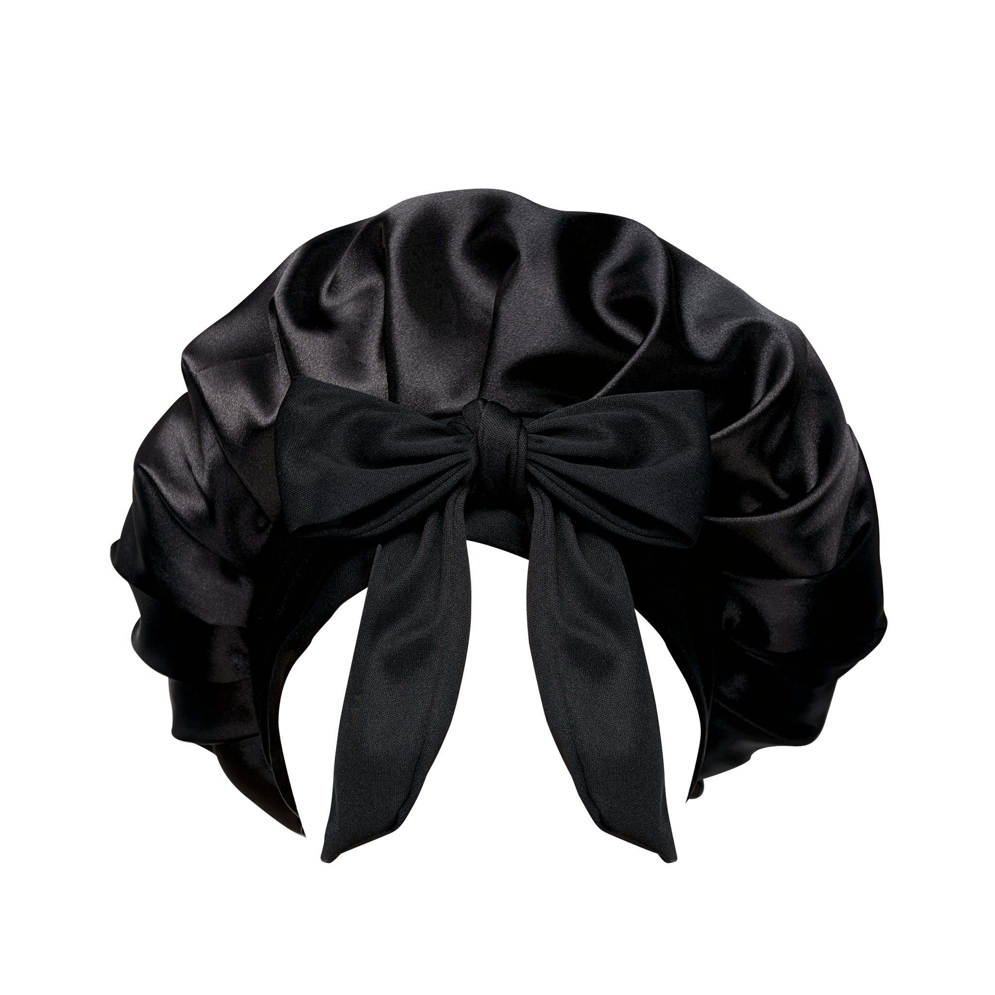 Brushworks Double Layer Satin Hair Bonnet – Black