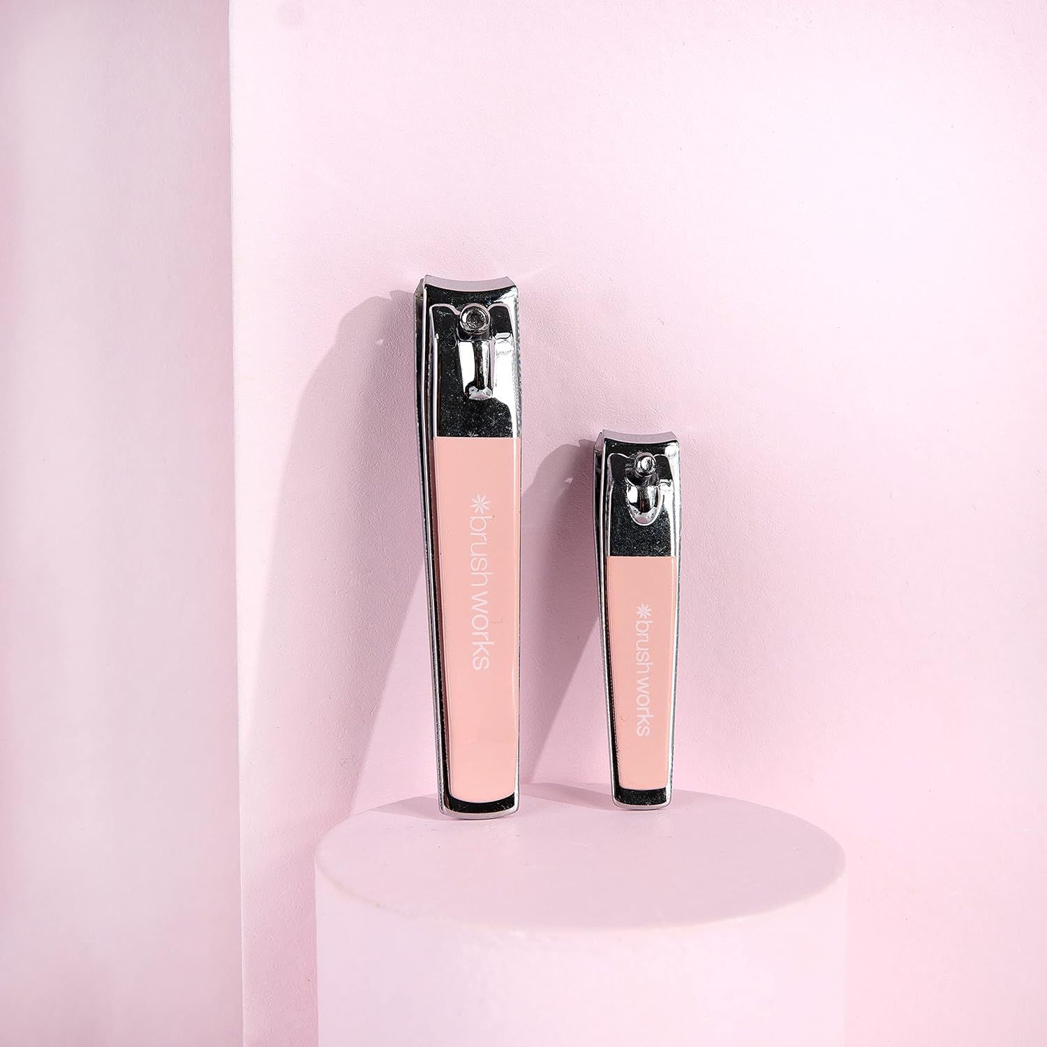Brushworks Toe & Nail Clipper Set Pink 2 Pcs
