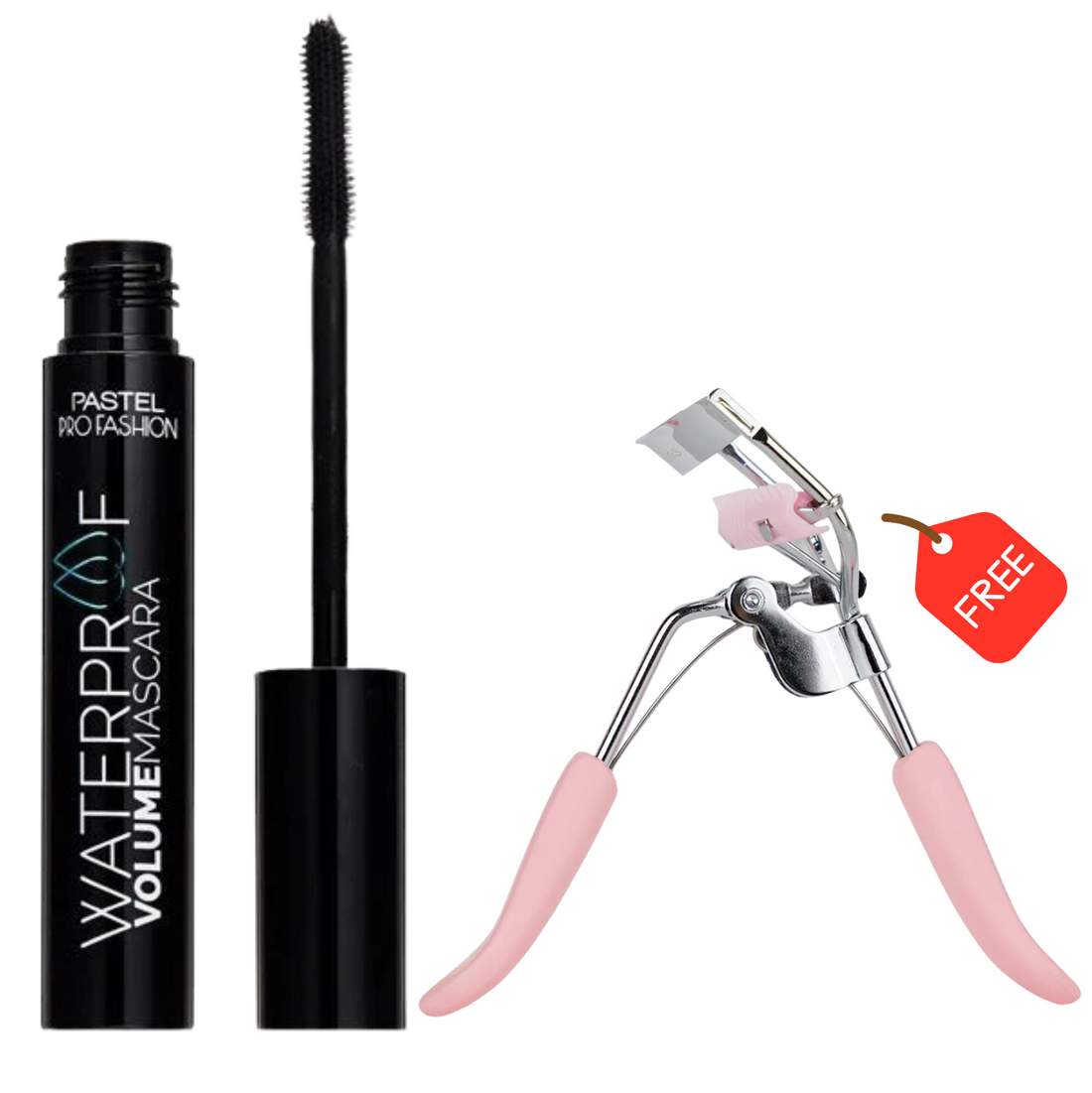 1+1 FALAS Pastel Waterproof Volume Mascara+Brushworks Pro Lash Curler with Comb
