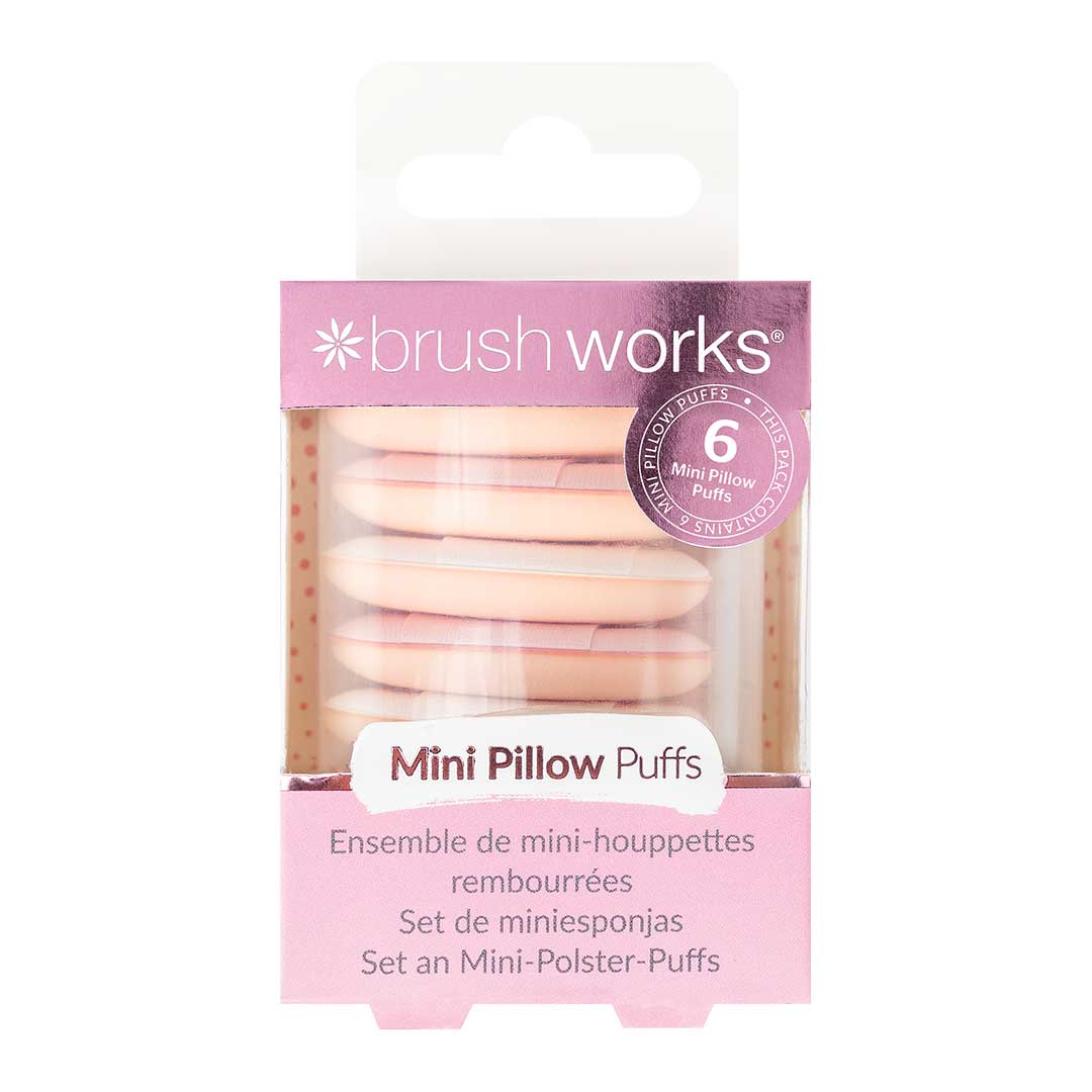 Brushworks Mini Pillow Puffs – 6 Pack
