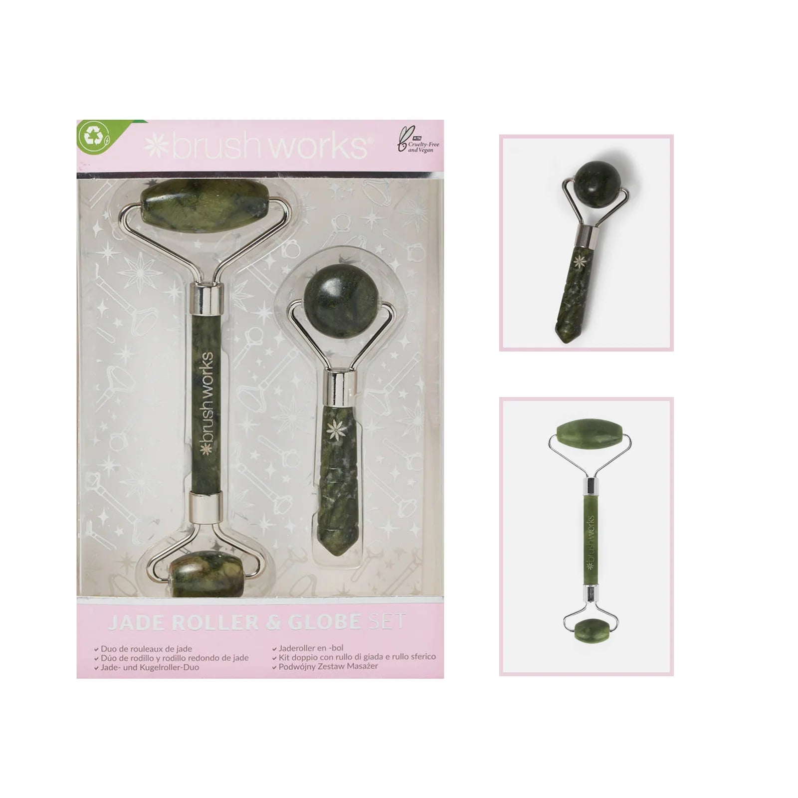 Brushworks Jade Roller & Globe Set