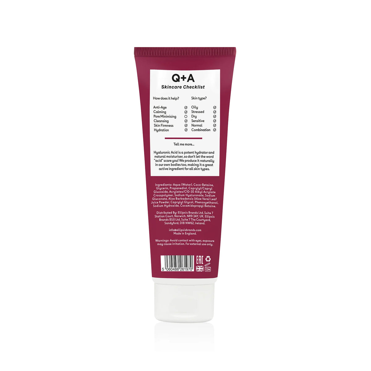 Q+A Hyaluronic Acid Hydrating Cleanser 125 ml