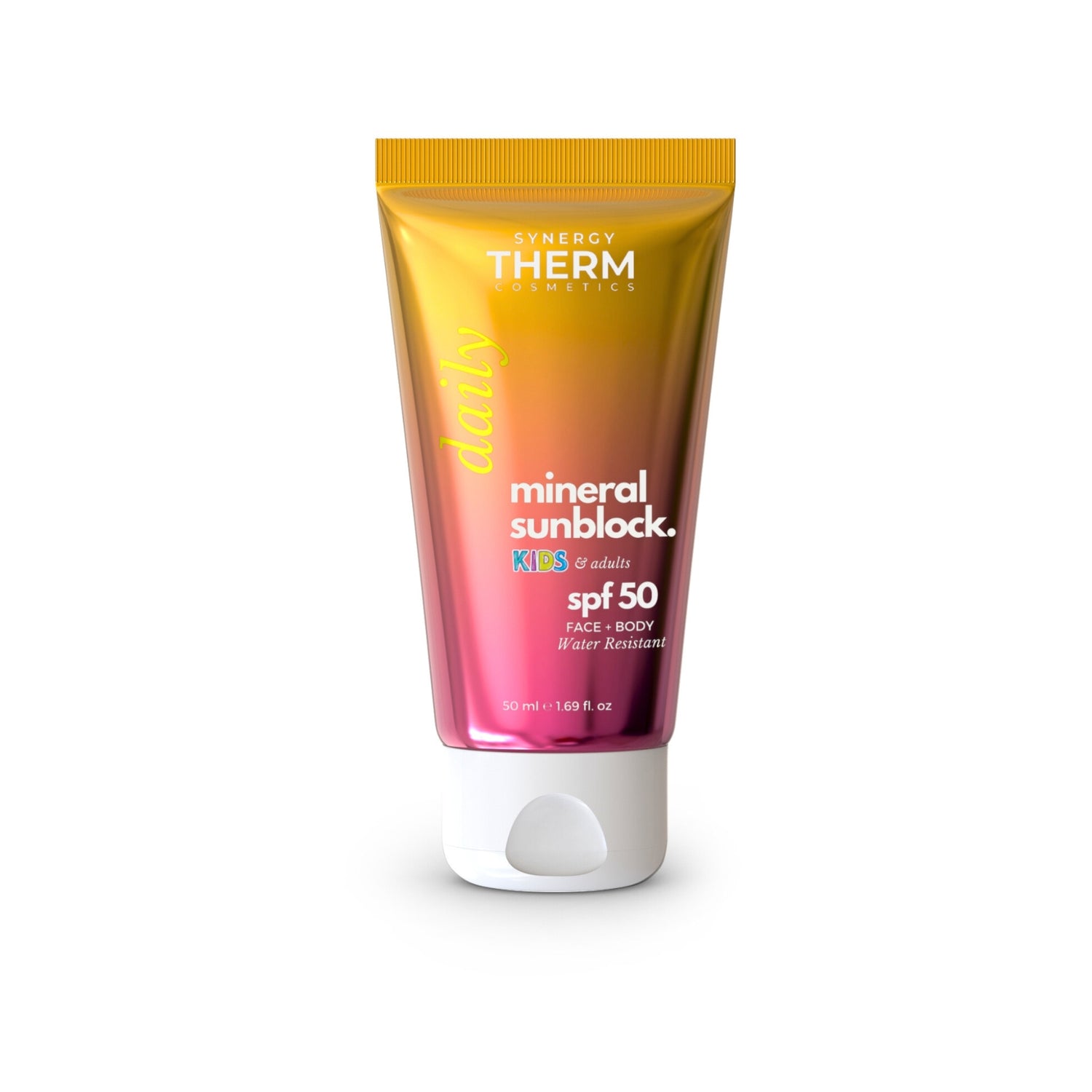 Synergy Therm Mineral Sunblock Water-Resistant SPF 50 for Kids & Adults 50ml