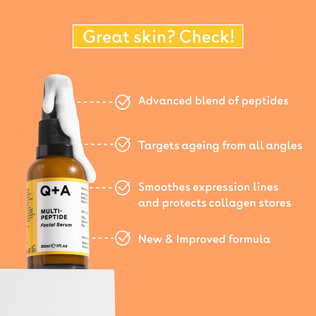 Q+A Multi-Peptide Facial Serum 30ml