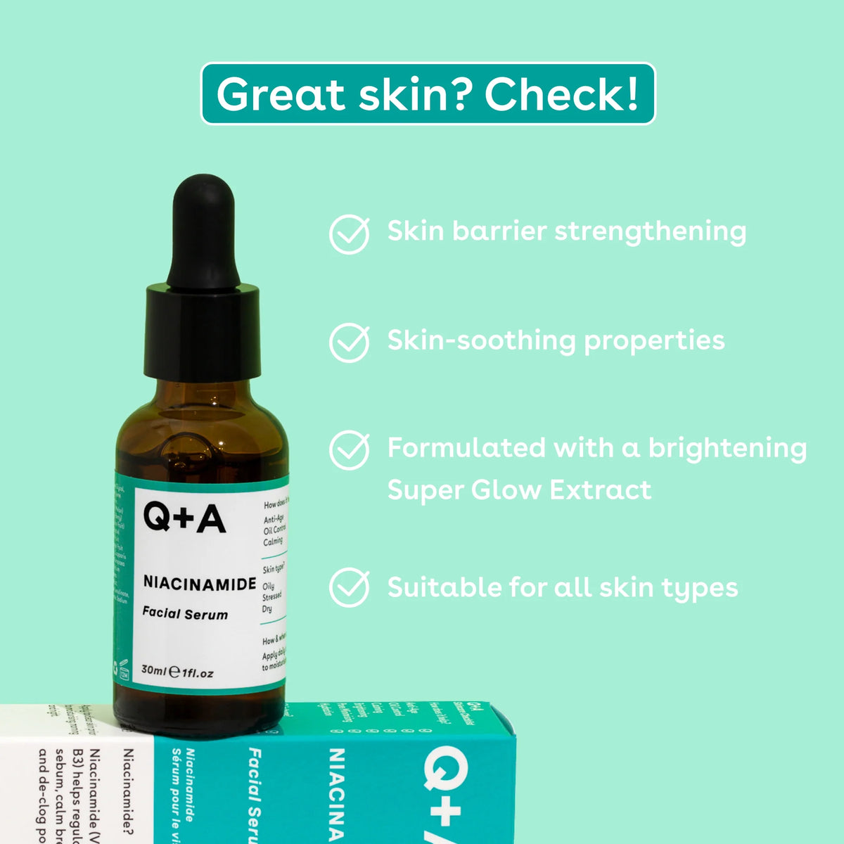 Q+A 10% Niacinamide Facial Serum 30ml