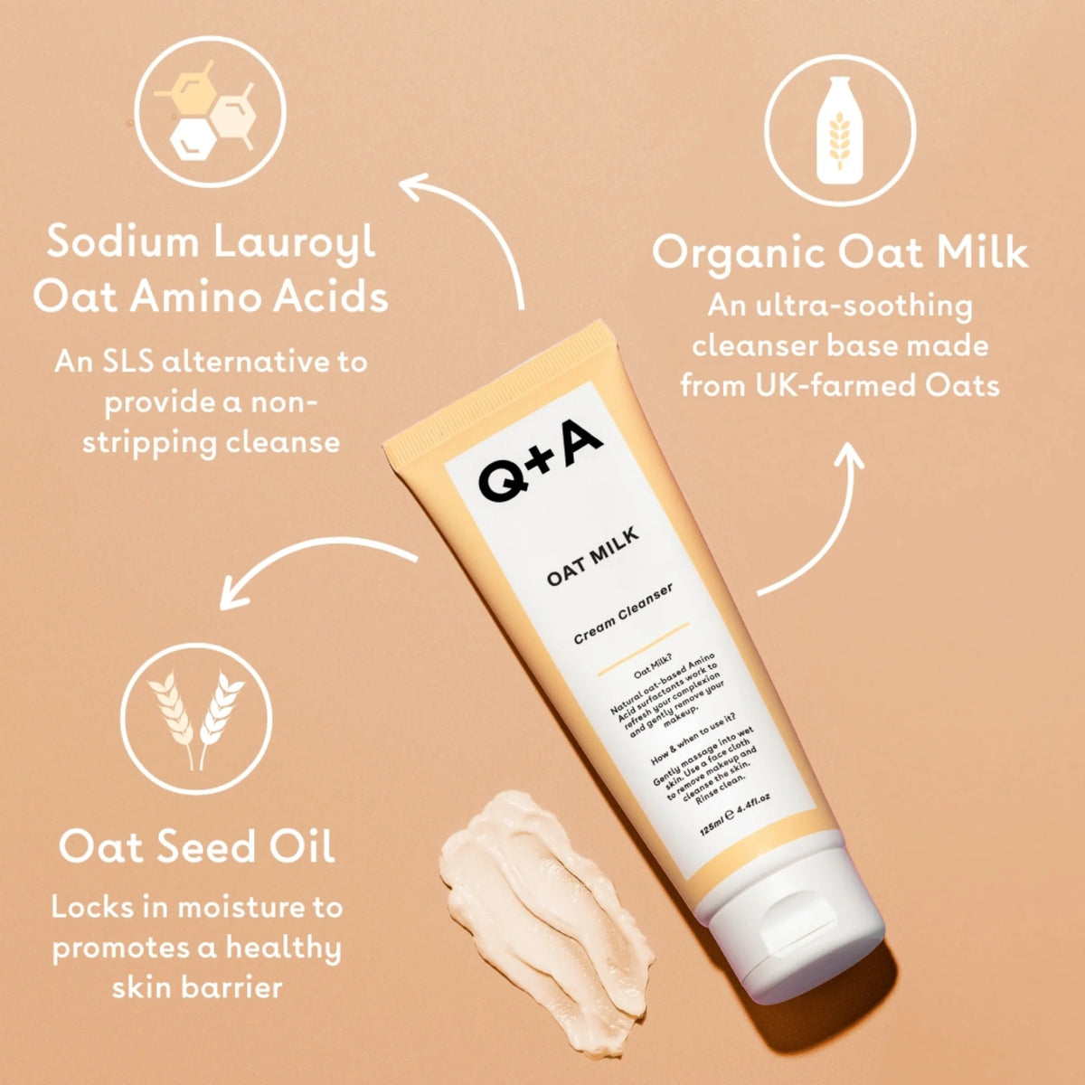 Q+A Oat Milk Cream Cleanser 125 ml