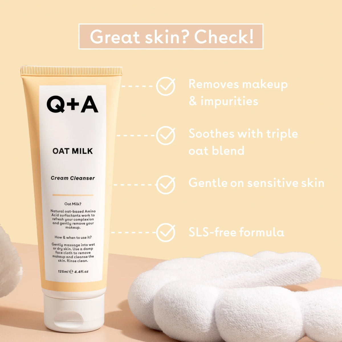 Q+A Oat Milk Cream Cleanser 125 ml
