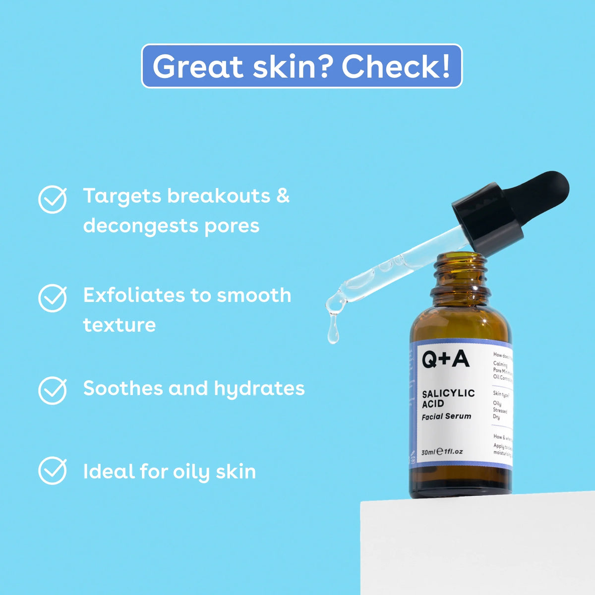 Q+A Salicylic Acid Facial Serum 30 ml