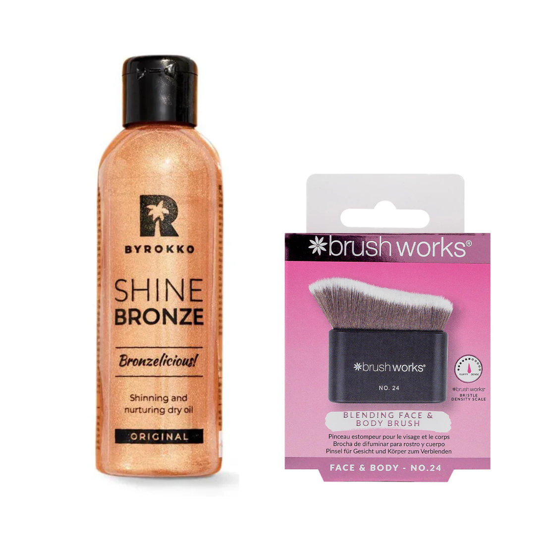 Byrokko Shine Bronze 100ml & Brushworks No. 24 Blending Face and Body Brush