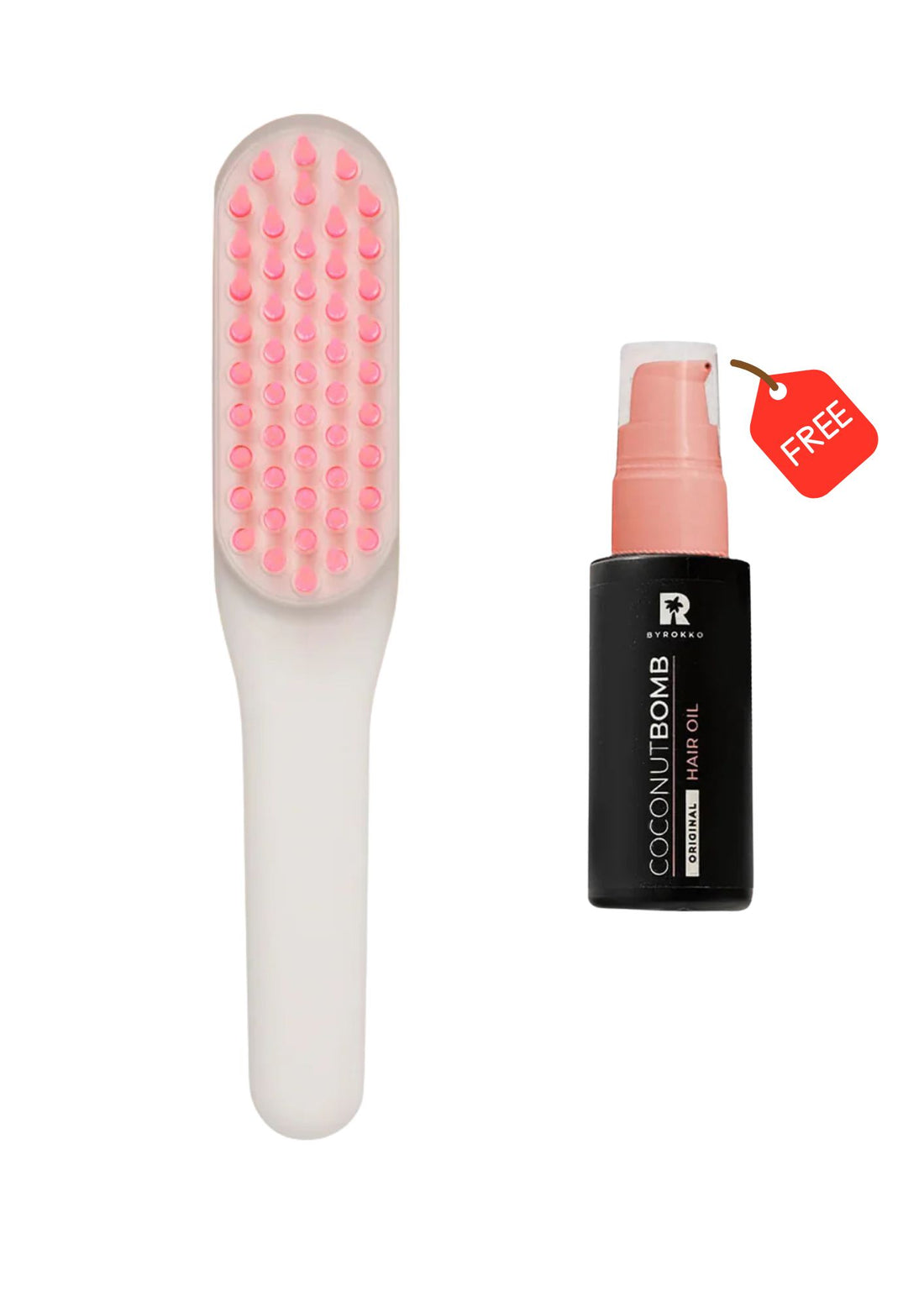 1+1 FALAS Stylpro Root Renew Red Light Hairbrush+ Byrokko Coconut Bomb Hair Oil 50ml