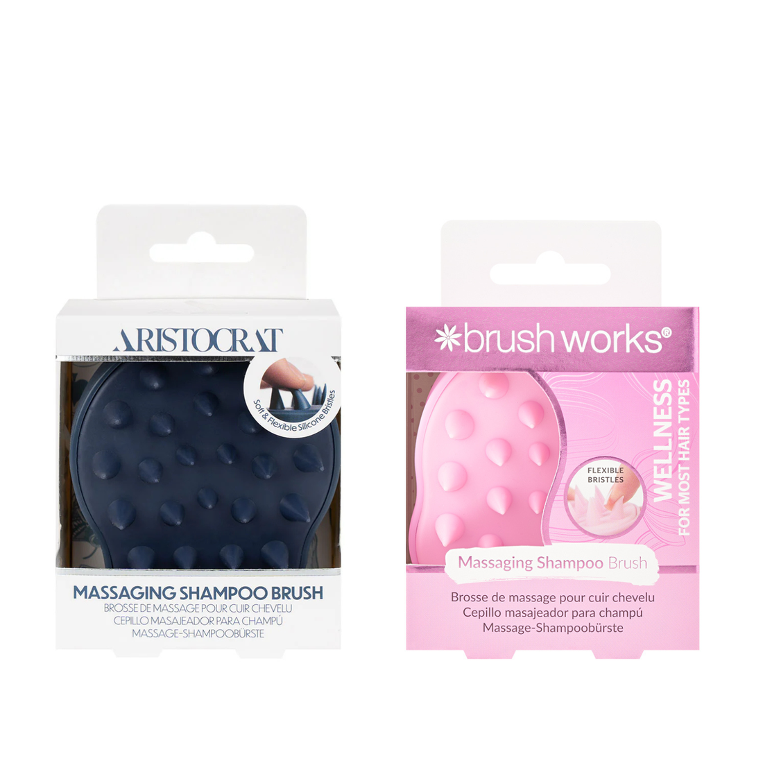Him & Her Massaging Shampoo Brush Set