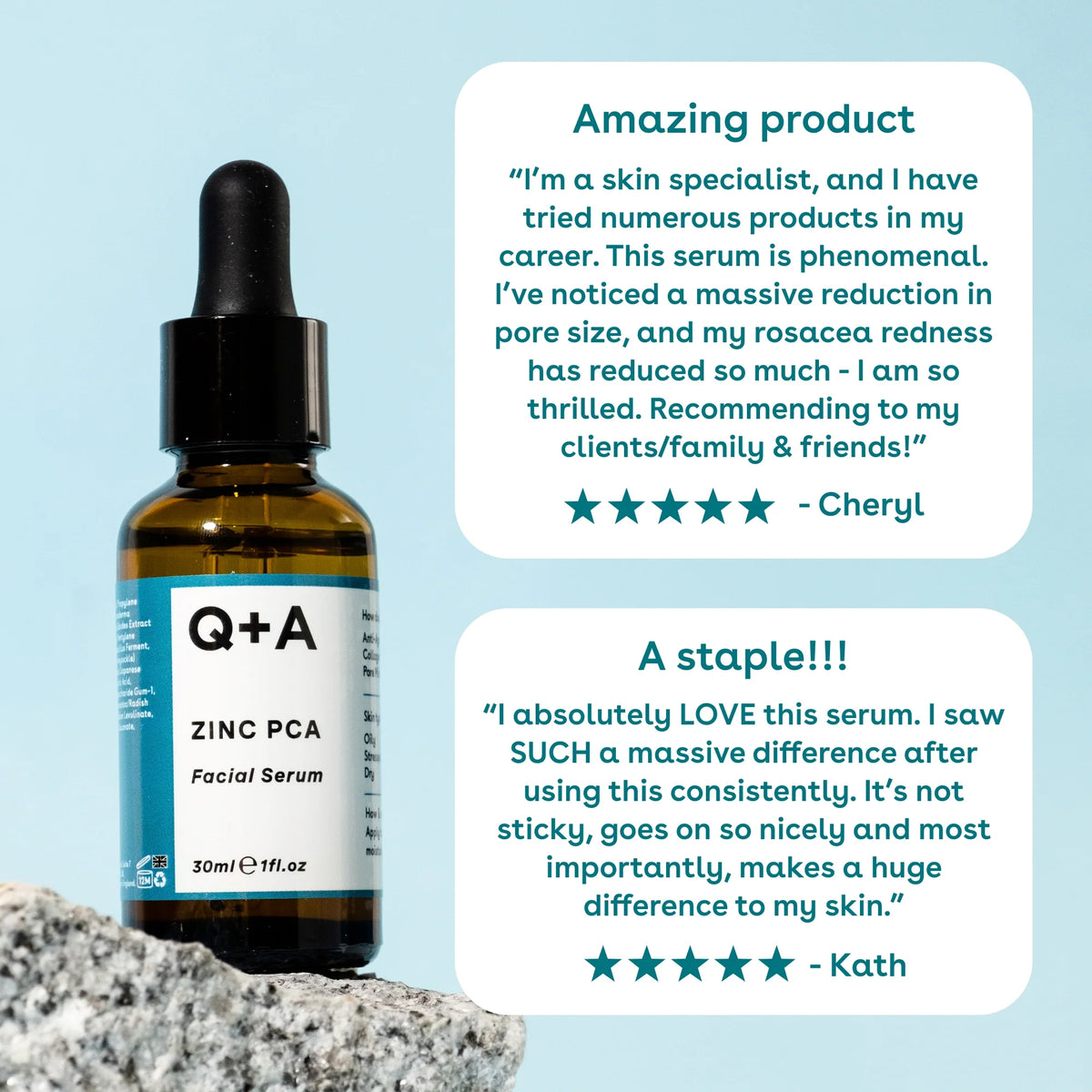Q+A Zinc PCA Facial Serum 30ml