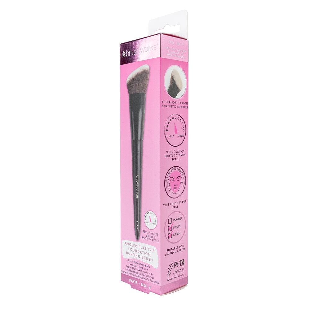 Brushworks No. 9 Angled Flat Top Foundation Buffing Brush