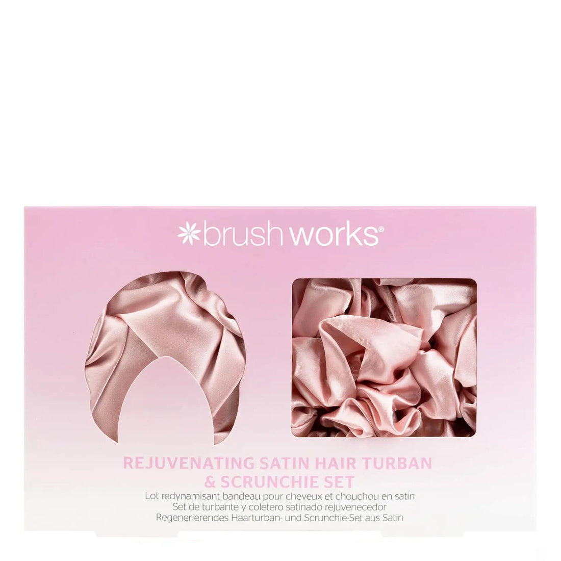 Brushworks Rejuvenating Satin Hair Turban and Scrunchie Set