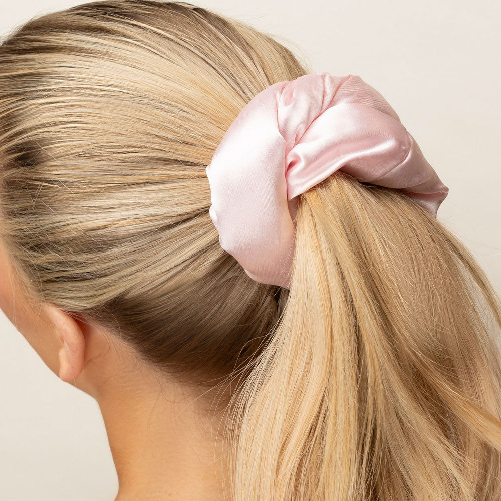 Brushworks Large Cloud Scrunchies Pink & White (2 pack)