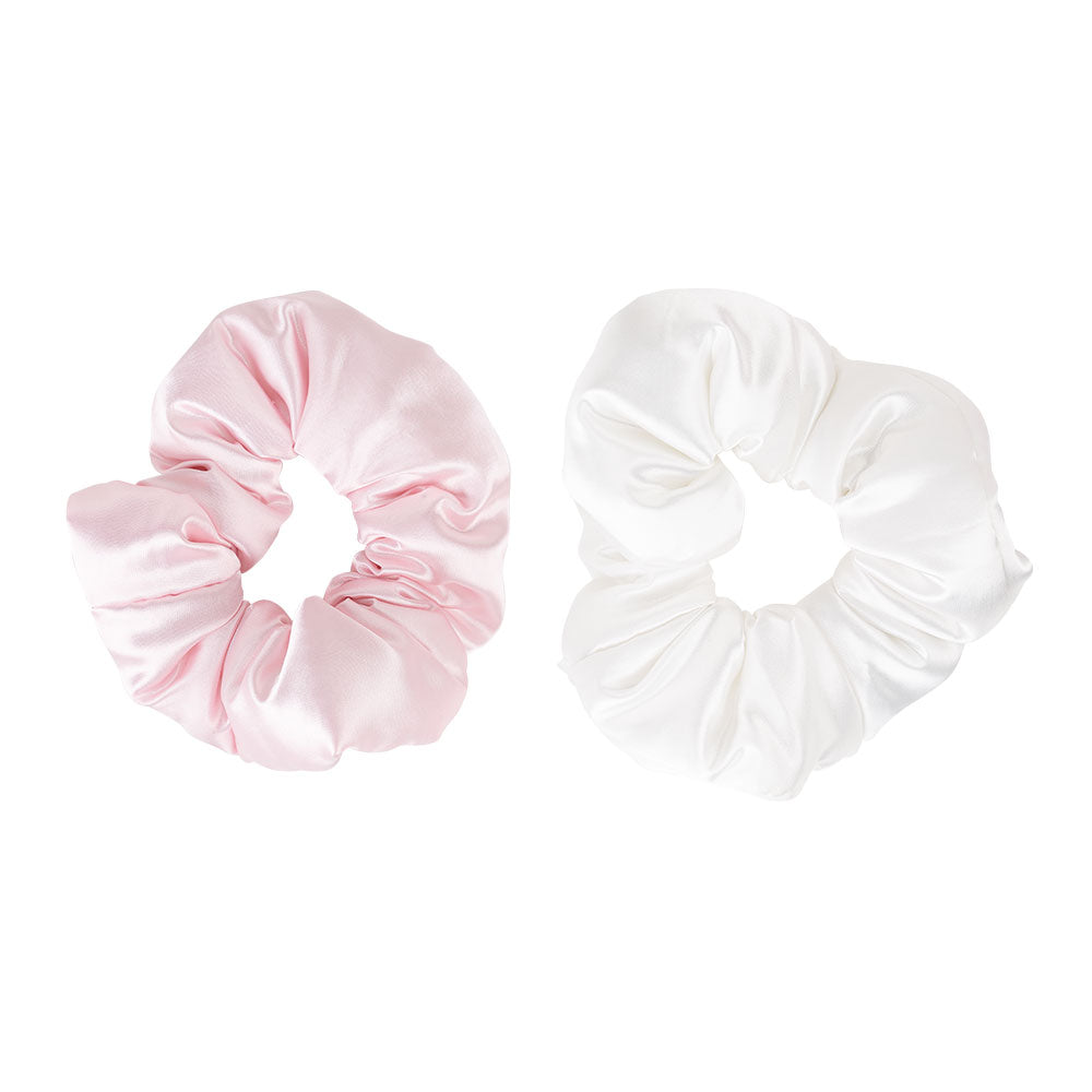 Brushworks Large Cloud Scrunchies Pink & White (2 pack)