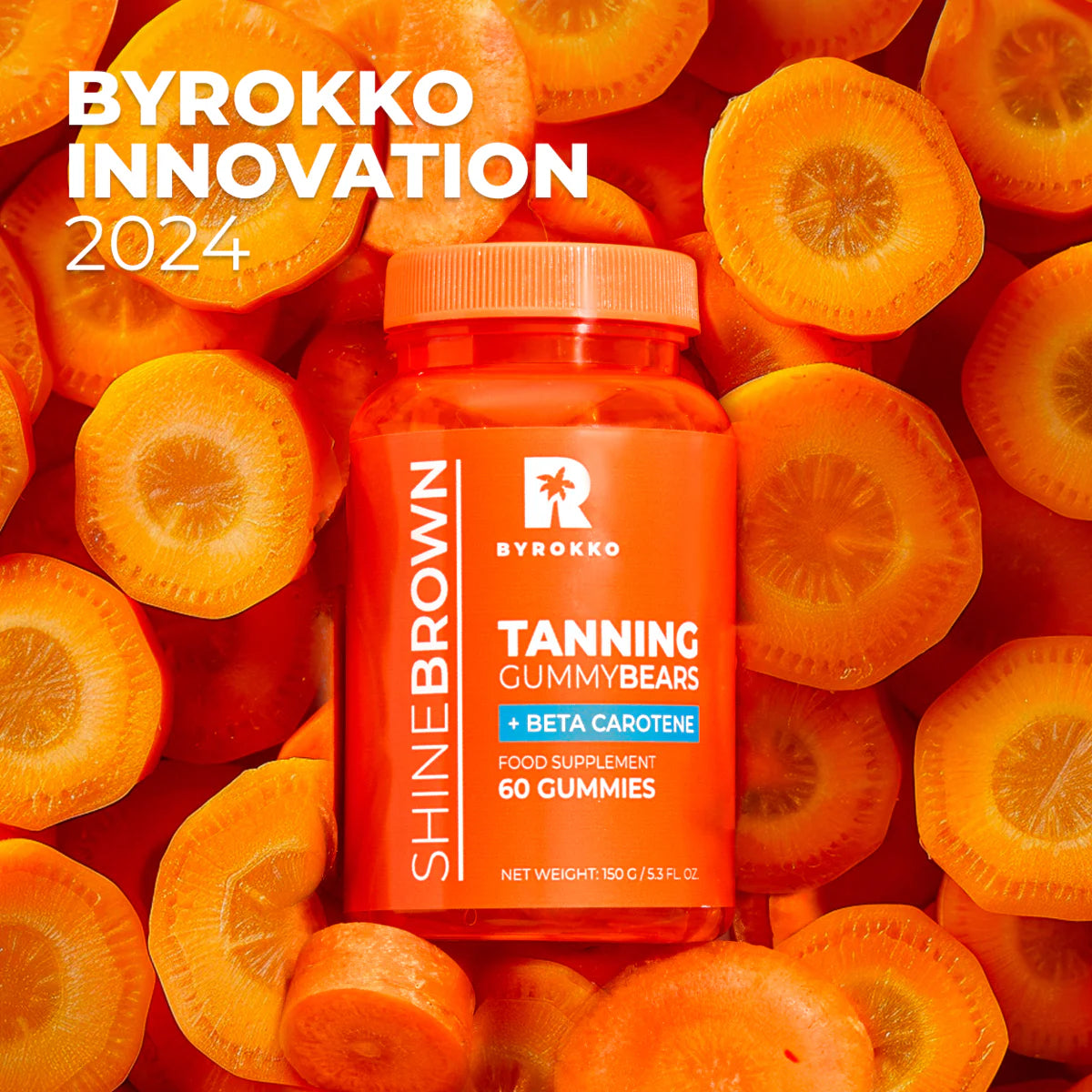 Byrokko Shine Brown Beta Carotene Tanning Gummies 60pcs