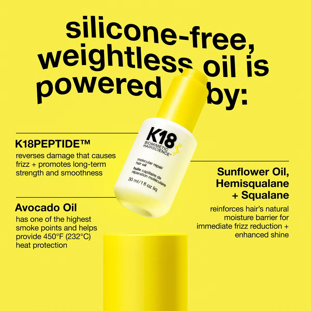 K18 Biomimetic Hairscience Molecular Repair Hair Oil
