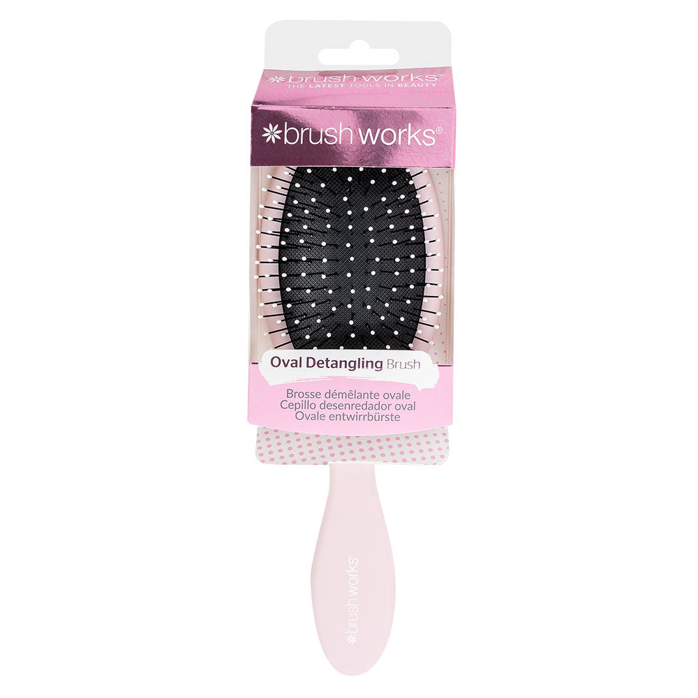 Brushworks Professional Oval Detangling Hair Brush (Pink)