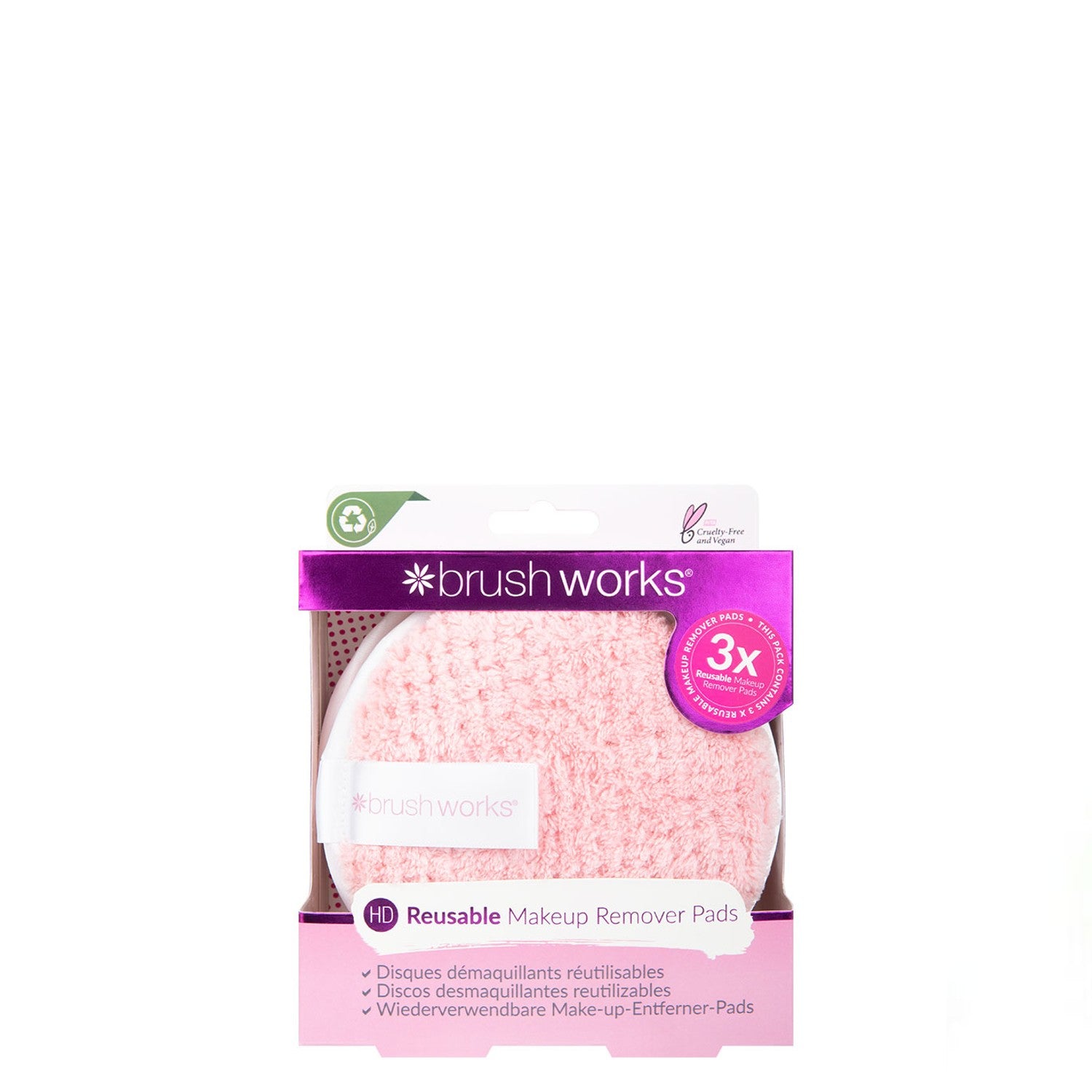 Brushworks HD Reusable Makeup Remover Pads (Pack of 3)
