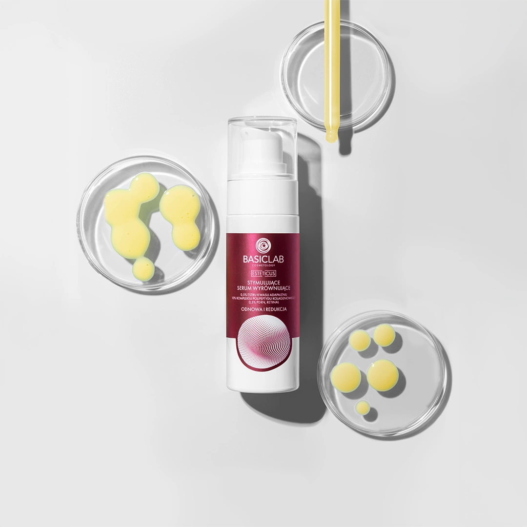 BasicLab Stimulating Balancing Serum, 0.5% Adapalene Acid Ester, 10% Collagen Polypeptide Complex, 0.5% PDRN, Retinal, Renewal and Reduction 30ml