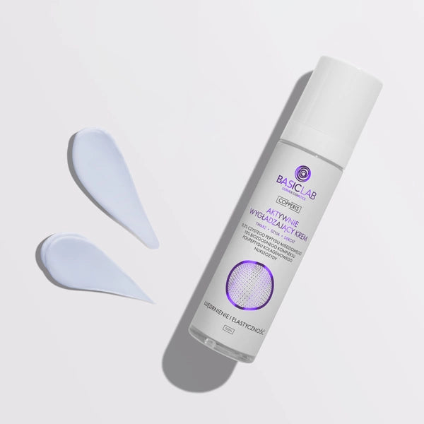 BasicLab Actively Smoothing Day Cream for Face, Neck and Décolleté with 0.3% Pure Copper Peptide, Firming and Elasticity 50ml