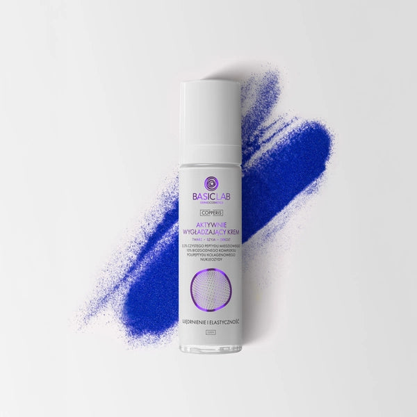 BasicLab Actively Smoothing Day Cream for Face, Neck and Décolleté with 0.3% Pure Copper Peptide, Firming and Elasticity 50ml