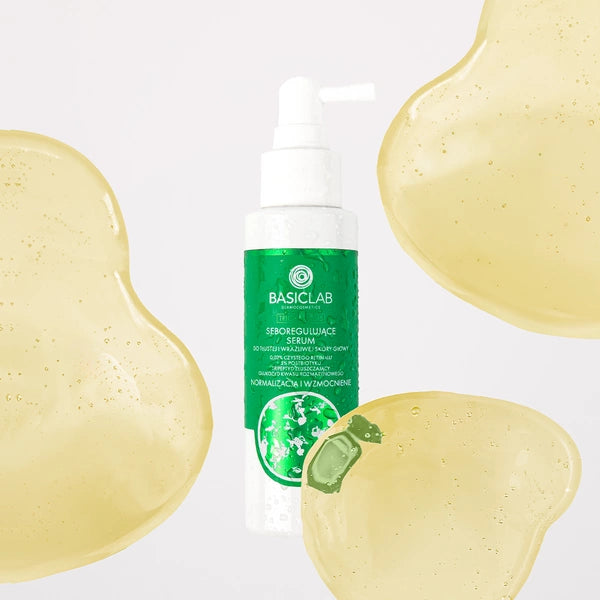 BasicLab Seboregulating Serum for Oily Scalp, 0.02% Pure Retinal, 5% Postbiotic, Exfoliating Tripeptide, Rosmarinic Acid Glucoside, Normalizing and Strengthening 100ml