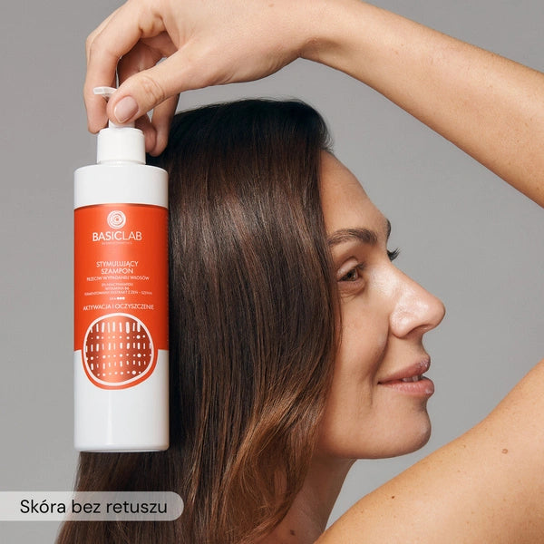 BasicLab Stimulating anti-hair Loss Shampoo, 3% Niacinamide, Vitamin B6, Fermented Ginseng Extract 300ml