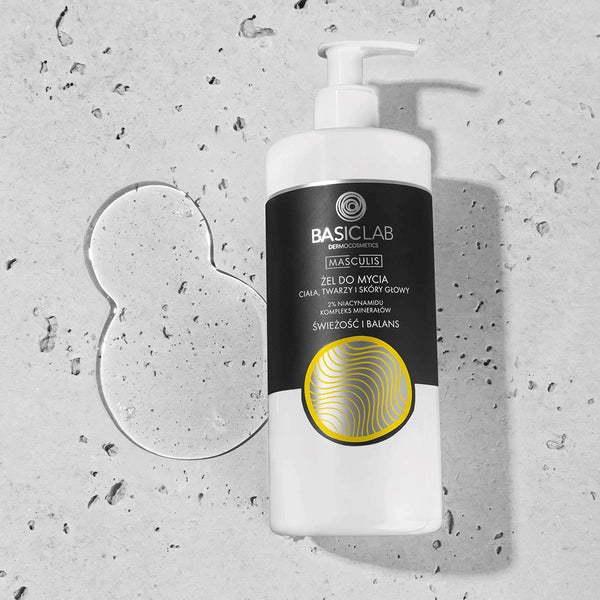 BasicLab Body, Face and Scalp Cleansing Gel, Freshness and Balance 500ml