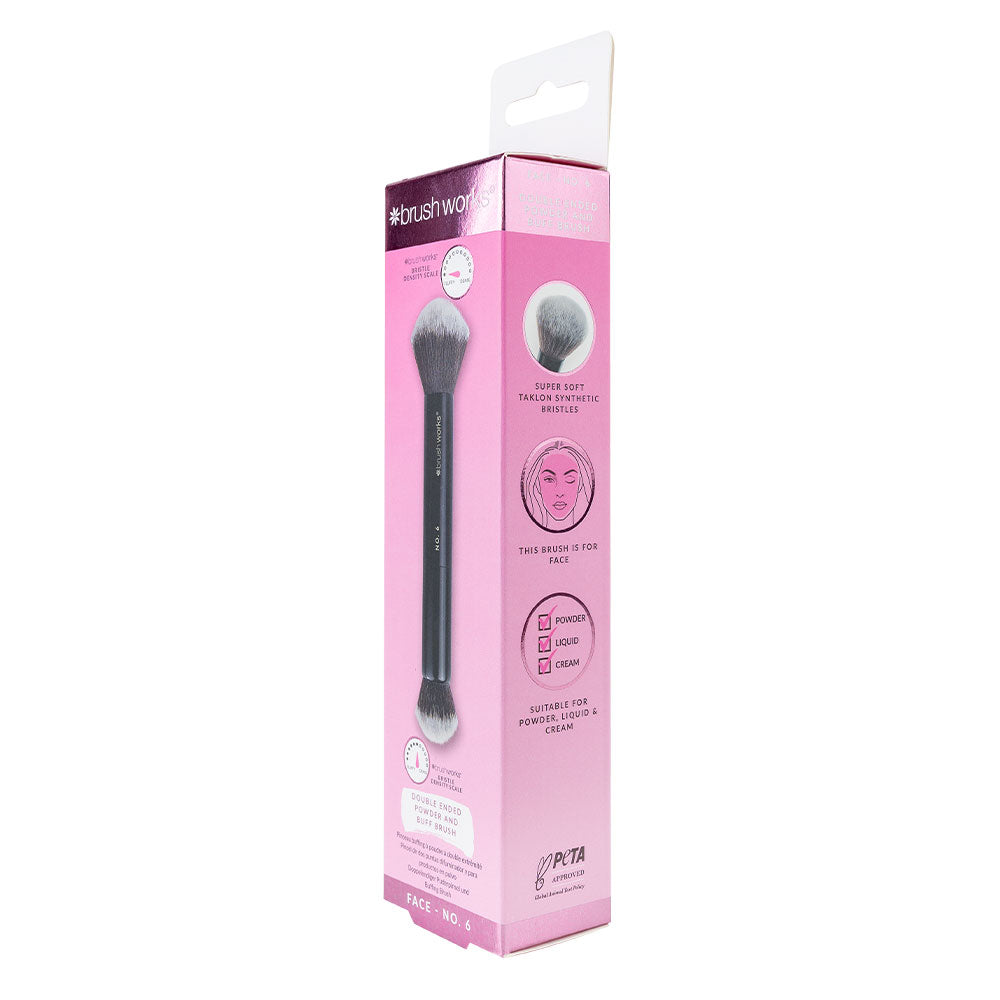 Brushworks No. 6 Double Ended Powder and Buff Brush