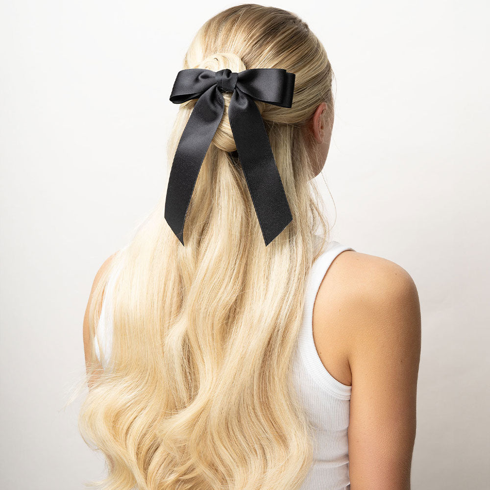 Brushworks Satin Hair Bow Duo – Red & Black