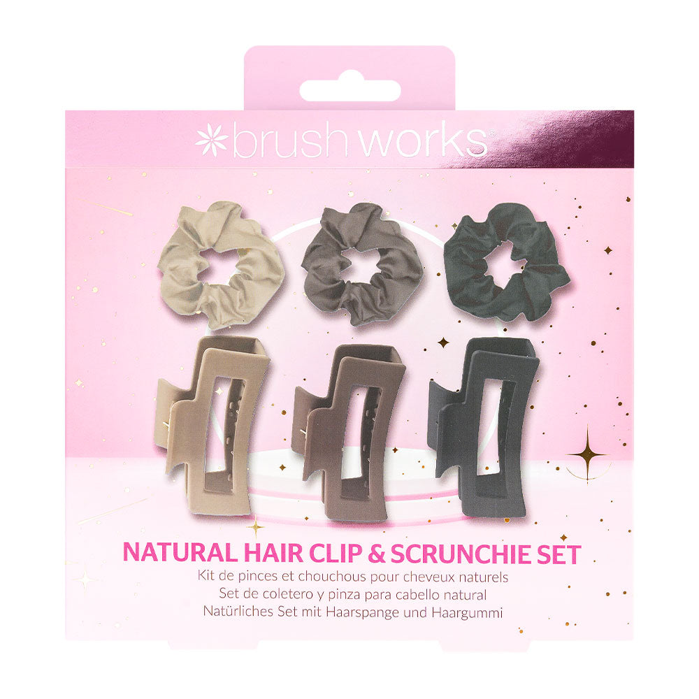 Brushworks Natural Hair Clip &amp; Scrunchie Set