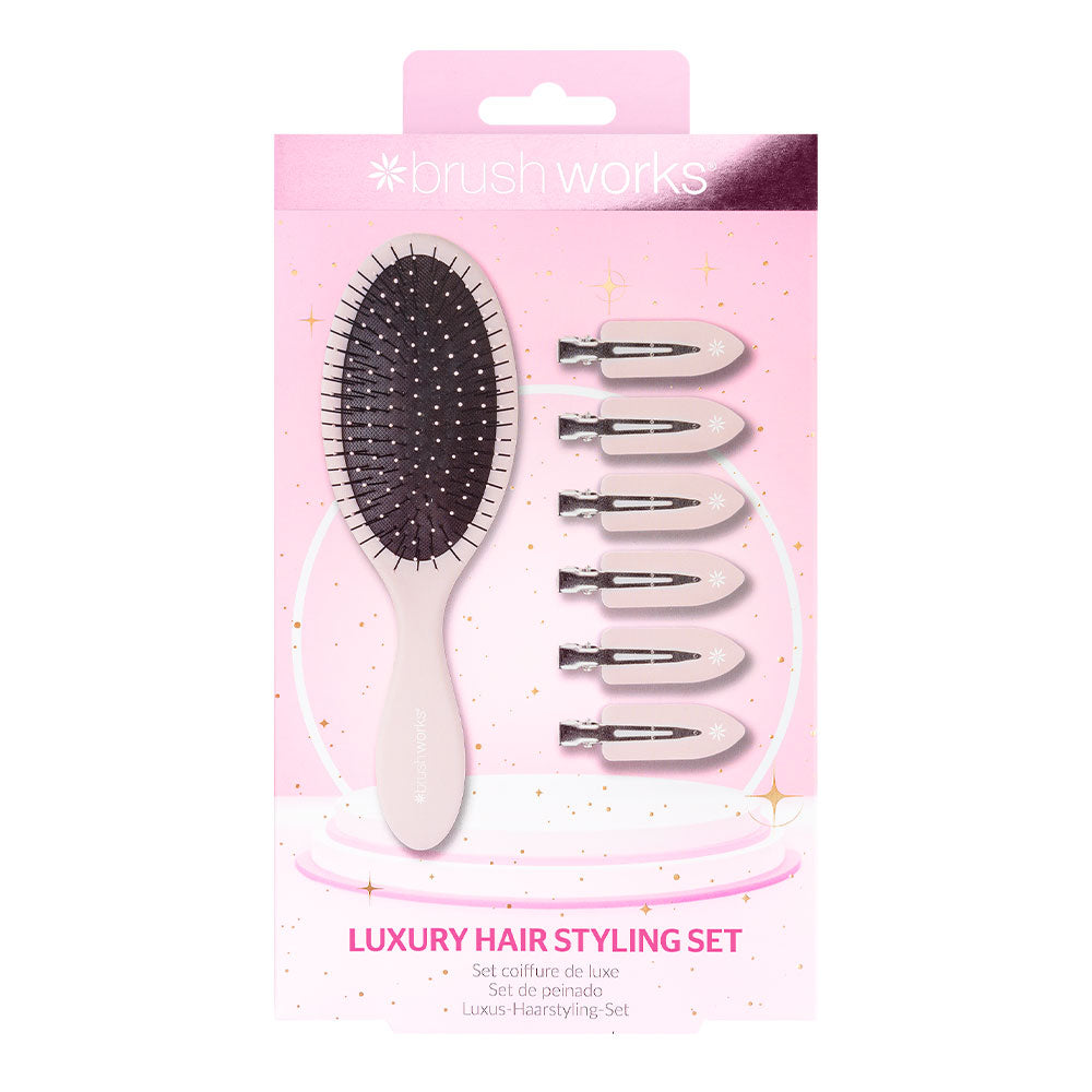 Brushworks Luxury Hair Styling Set (Pink)