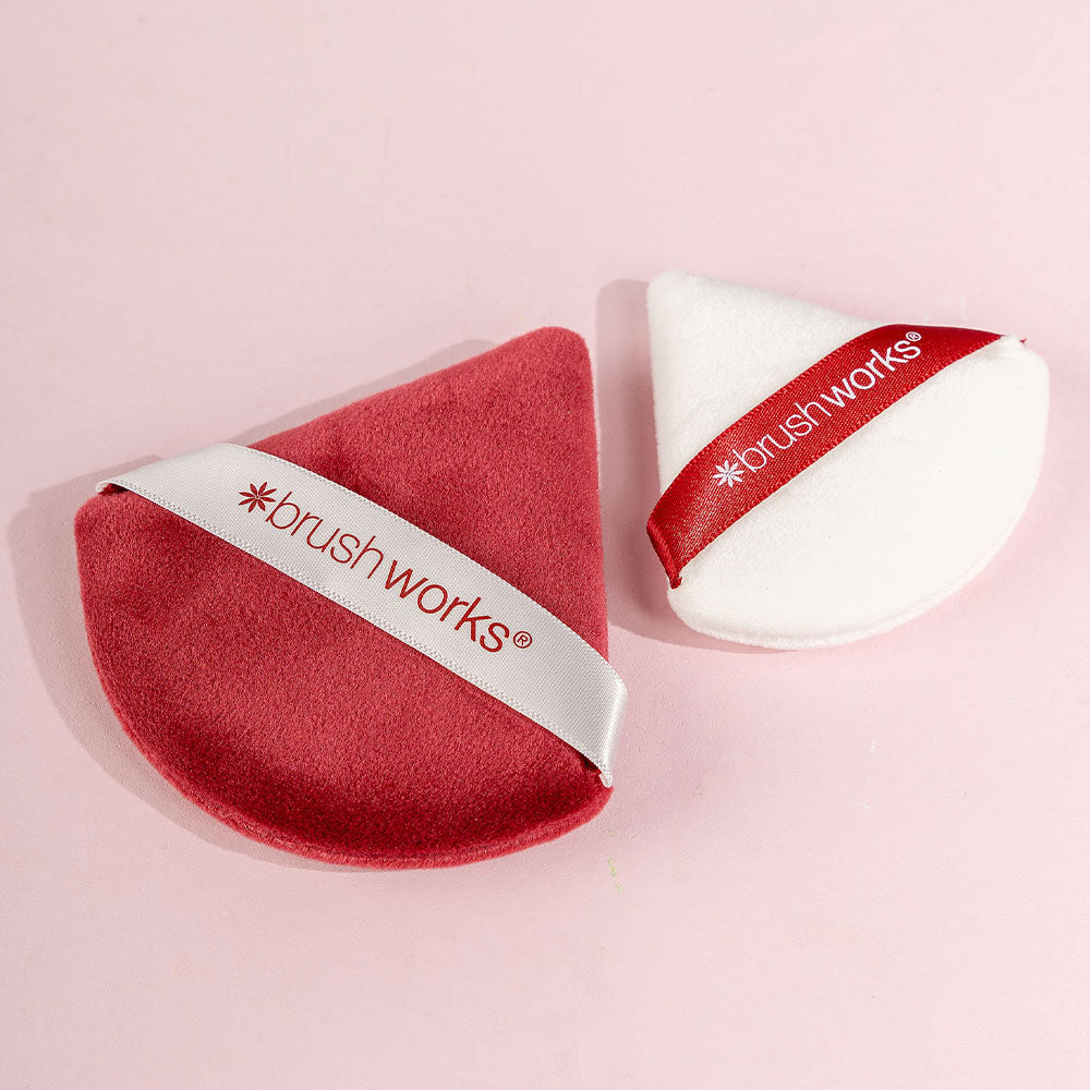 Brushworks Limited Edition Triangular Powder Puff Duo (Red)