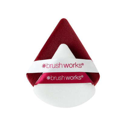 Brushworks Limited Edition Triangular Powder Puff Duo (Red)