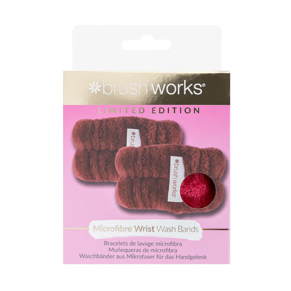 Brushworks Limited Edition Microfibre Wrist Wash Bands (Red)