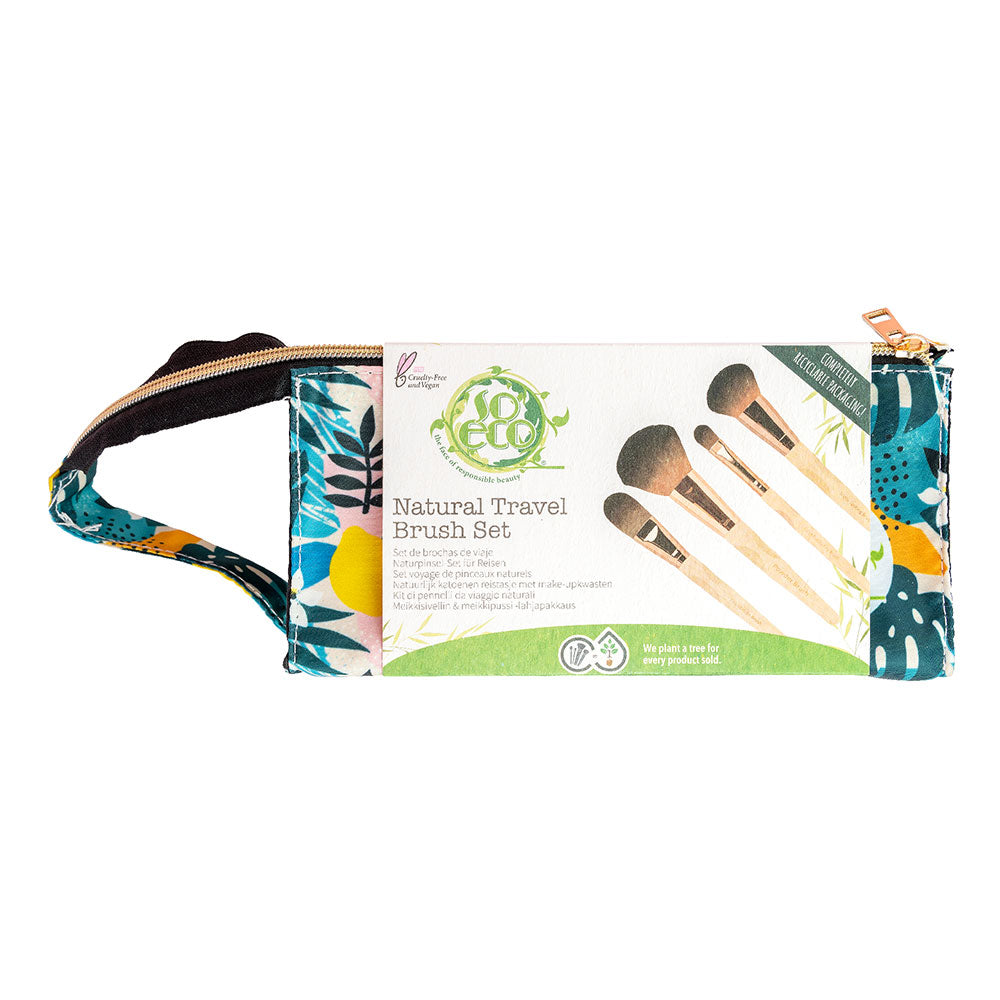 So Eco Natural Travel Brush Set Floral