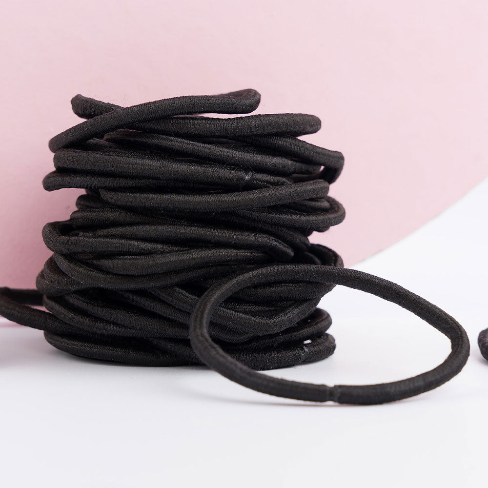 Brushworks Classic Black Hairbands 40 pcs