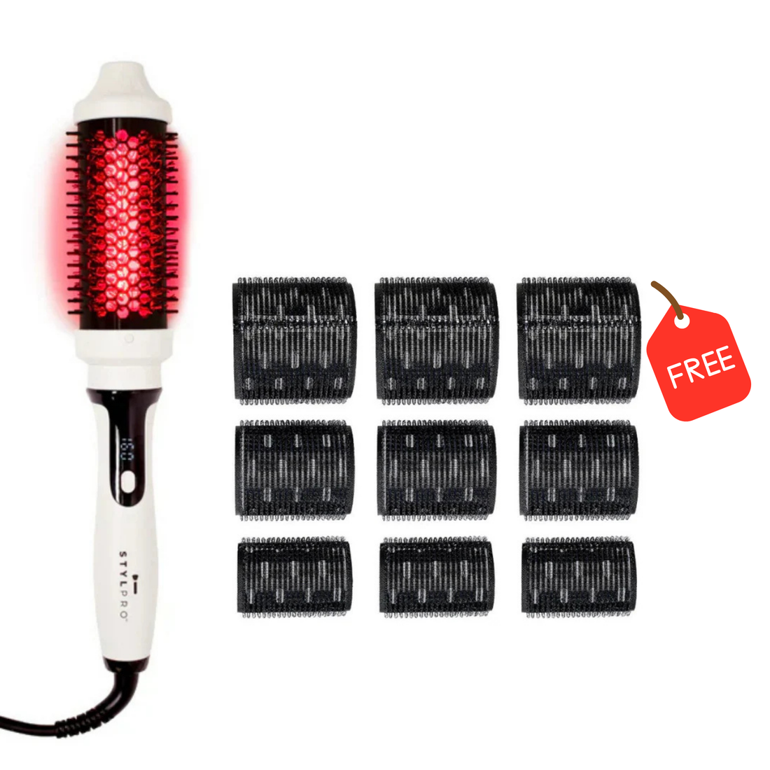 1+1 FALAS Stylpro Red Infrared Thermal Brush për Stilim Profesional të Flokëve