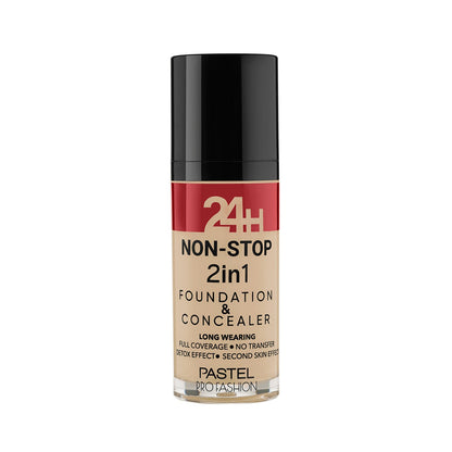 Pastel 24H Non-Stop 2in1 Foundation &amp; Concealer  30ml