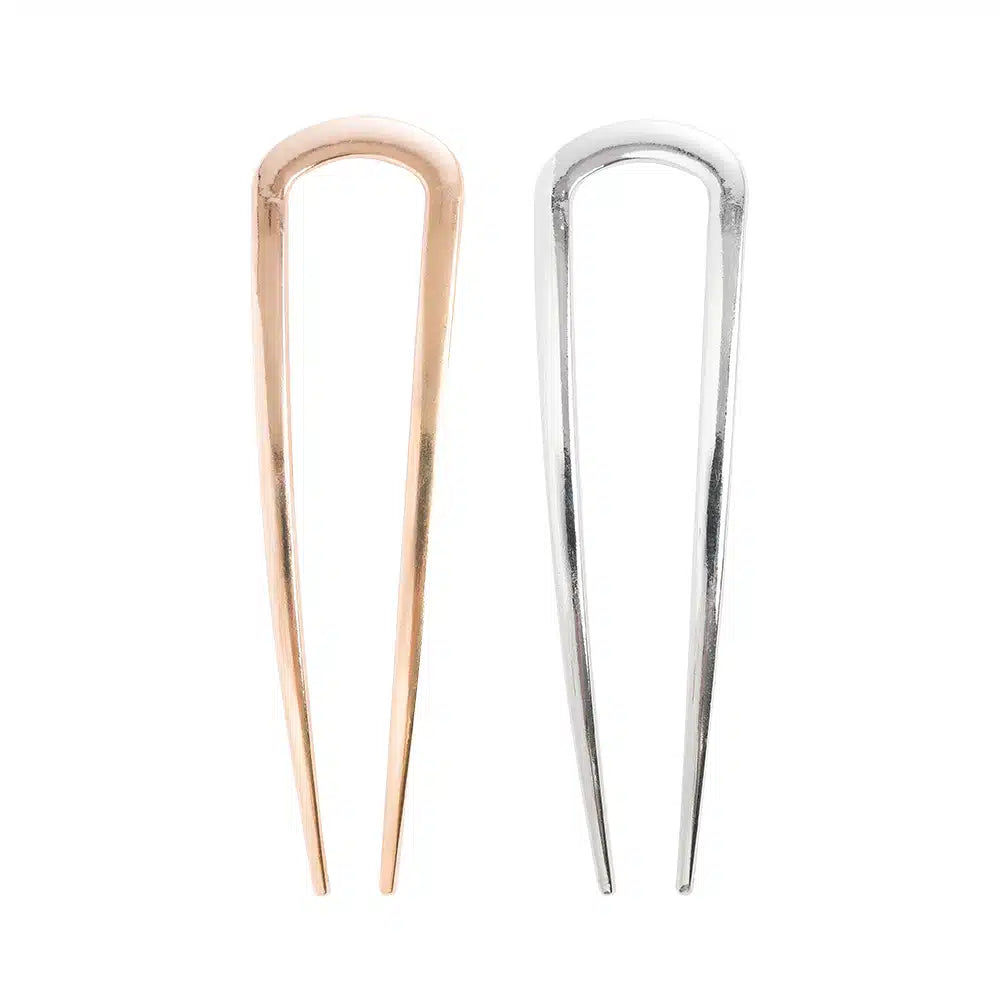 Brushworks French Hair Pin Duo Gold &amp; Silver 2 pcs