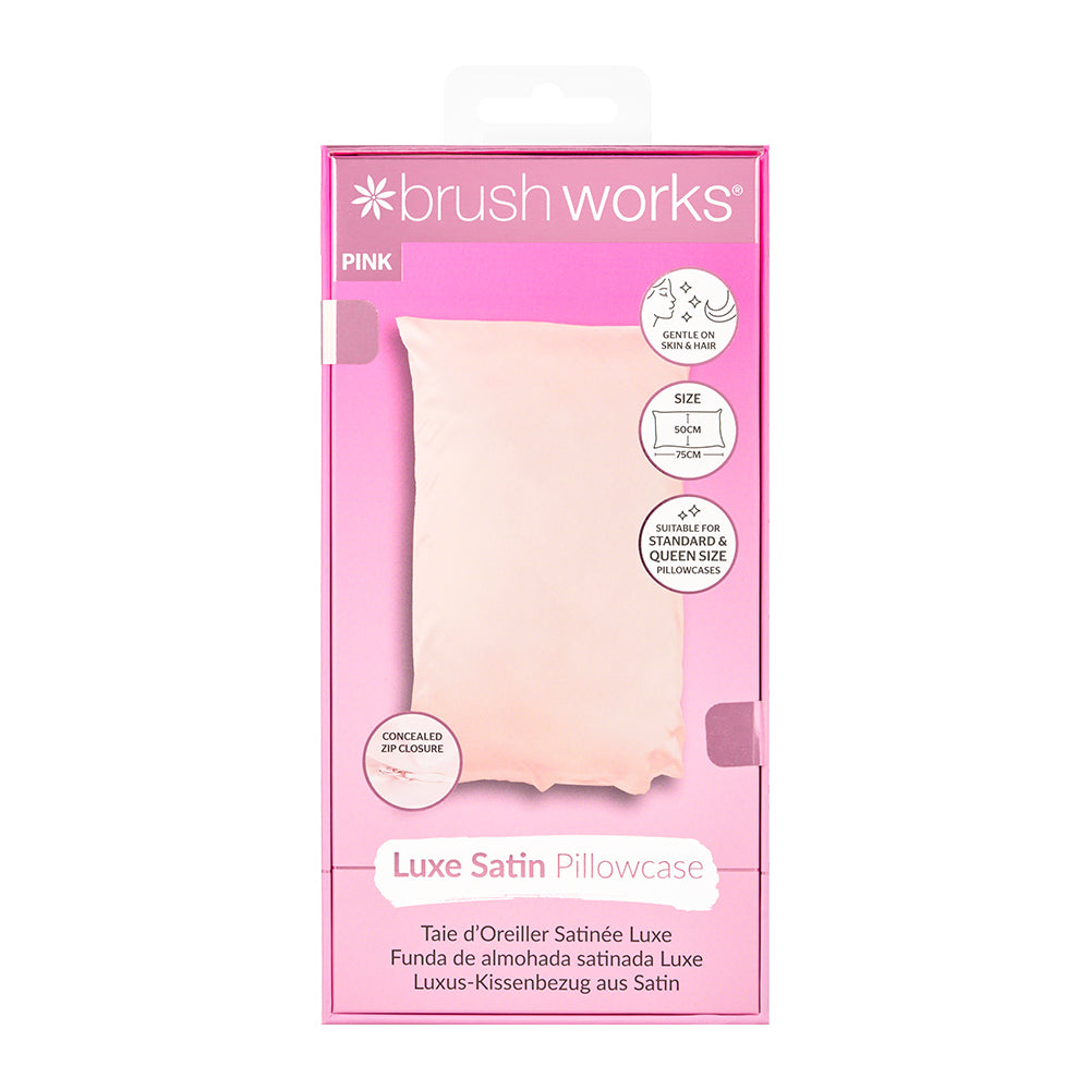 Brushworks Luxe  Satin Pillowcase - Pink