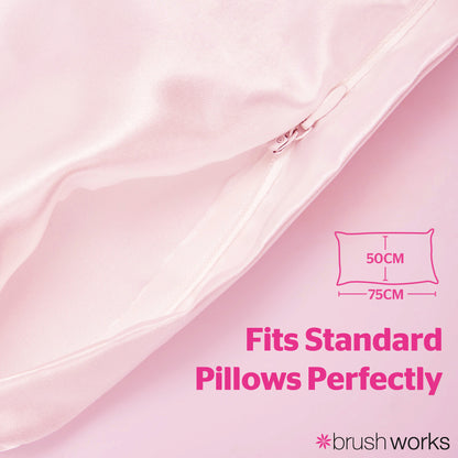 Brushworks Luxe  Satin Pillowcase - Pink